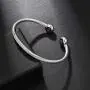 FOOM Elastic Adjustable Cable Bracelet for Men Women Twisted Stainless Steel Cuff Bangle with Magnetic Two Tone Gift Fashion Jewelry Plated Polished Gift FOOM Elastic Adjustable Cable Bracelet for Men Women Twisted Stainless Steel Cuff Bangle with Magnetic Two Tone Gift Fashion Jewelry Plated Polished Gift