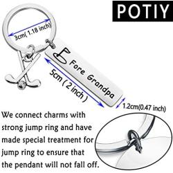 POTIY Memorial Jewelry Memories Golf Gift in Memory of Grandpa Grandpa Golf Charm Keychain Fore Grandpa Golf Gift for Fathers Day