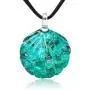 SUVANI Hand Blown & Hand Painted Glass Ocean Green Seashell Necklace or Dangle Earrings