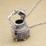 RechicGu Vintage Silver Victorian Wonderland 3D Tea Pot Party Steampunk Necklace Goth