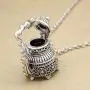 RechicGu Vintage Silver Victorian Wonderland 3D Tea Pot Party Steampunk Necklace Goth