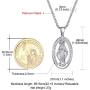 GoldChic Jewelry Customized Cross INRI Crucifix/Miraculous Virgin Mary Charm Pendant with Chain, Christain Jewelry Women Men, 18K Gold/Black Rhodium Plated/Stainless Steel Jesus Necklace