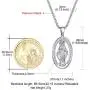GoldChic Jewelry Customized Cross INRI Crucifix/Miraculous Virgin Mary Charm Pendant with Chain, Christain Jewelry Women Men, 18K Gold/Black Rhodium Plated/Stainless Steel Jesus Necklace