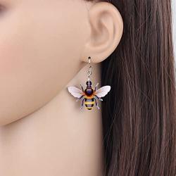 NEWEI Acrylic Flying Sweet Bumblebee Earrings Dangle Drop Fashion Jewelry For Women Girls Gift Charms