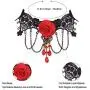FUNRUN JEWELRY Black Lace Necklace Bracelet Earring Set for Women Halloween Jewelry Set Vintage Gothic Lolita Jewelry for Party Wedding FUNRUN JEWELRY Black Lace Necklace Bracelet Earring Set for Women Halloween Jewelry Set Vintage Gothic Lolita Jewelry for Party Wedding