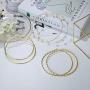 RnBLM JEWELRY 3 Pairs 14K Gold Plated Big Hoop Earrings for Women Large Pearl Hoop Earring Thin Twisted Huge Hoop Earrings in One Set Lightweight Gold Hoop