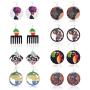Melody Clover 8 Pair Wooden Round Earrings DIY Printing African Multicolor Geometric Personalized Earrings for Woman Fashion Jewelry