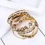 The Woos Leopard Bangle Bracelets Multi Layers Casual Bracelet Vintage Crystal Metal Leopard Wrapped Cuff Bracelets for Women Girl Statement Jewelry Charm Fashion Accessories Party