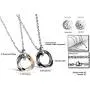 His and Hers Couple Necklace Titanium Stainless Steel CZ Rings Pendant His and Hers Matching Jewelry Set Gift for Women and Men