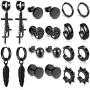 AllerPierce Earrings for Men Stainless Steel Hoop Stud Earrings 10 Pairs Mens Earring Set for Men Women Ear Jewelry Piercing