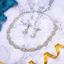 BriLove Wedding Jewelry Sets for Brides Rhinestone Crystal Infinity Teardrop Marquise Choker Necklace Dangle Earrings for Women