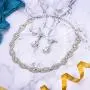 BriLove Wedding Jewelry Sets for Brides Rhinestone Crystal Infinity Teardrop Marquise Choker Necklace Dangle Earrings for Women