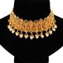 Aheli Elegant Gold Tone Crafted Ethnic Festive Wedding Party Wear Choker Necklace Jhumki Earrings Set for Indian Women Traditional Fashion Jewelry