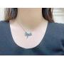 DMOMSA Sapphire Blue Lucky Dragonfly Pendant Jewelry Gift Suitable for Birthday Party Anniversary