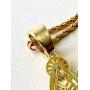 Shop-iGold Iced Santa Muerte Men Women 925 Italy Gold Finish Iced Silver Charm Ice Out Pendant Stainless Steel Real 3 mm Rope Chain, Mans Jewelry, Iced Pendant, Rope Necklace 16''- 24''