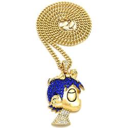 GWOOD L Uzi Cartoon Crystal Rhinestone Pendant Necklace