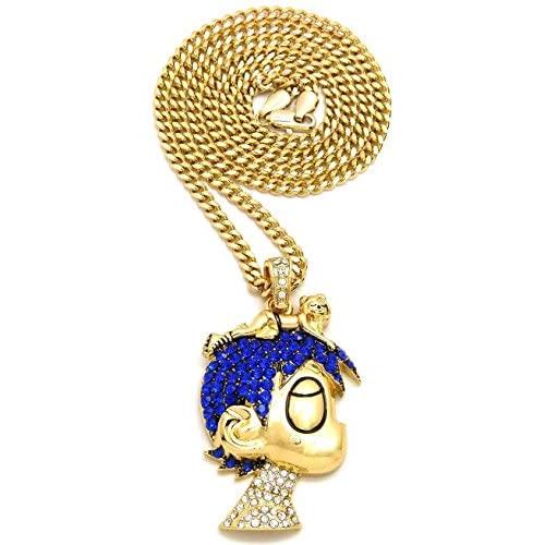 GWOOD L Uzi Cartoon Crystal Rhinestone Pendant Necklace