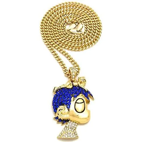 GWOOD L Uzi Cartoon Crystal Rhinestone Pendant Necklace