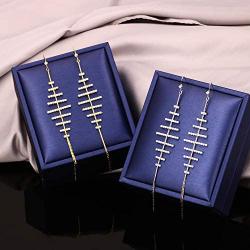 Fashion Irregular Long Tassel Leaf Earrings Long Fringe Chain Crystal CZ Drop Dangle Earrings for Women Girls