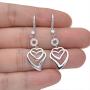EVER FAITH Womens 925 Sterling Silver CZ Sweet Love Heart Hook Dangle Earrings Clear