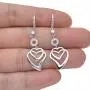EVER FAITH Womens 925 Sterling Silver CZ Sweet Love Heart Hook Dangle Earrings Clear