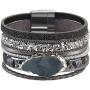 AZORA Leather Cuff Bracelet Multi Rope Wrap Bracelets with Stone Cuffs Bangle for Women Teen Girl