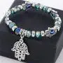 4 Pcs Evil Eye Palm of Fatima Beaded Stretch Bracelets Pendant Necklace Set Turquoise Protection Bracelets Exquisite Multi-Colored Crystals Bracelets for Women Teens New Year Friendship Jewelry Gifts 4 Pcs Evil Eye Palm of Fatima Beaded Stretch Bracelets Pendant Necklace Set Turquoise Protection Bracelets Exquisite Multi-Colored Crystals Bracelets for Women Teens New Year Friendship Jewelry Gifts