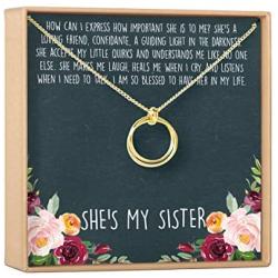 Sisters Necklace: Sister Gift, Gift for Sister, Sister Birthday Gift, Giggles, 2 Linked Circles (rose-gold-plated-brass, NA)