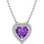 Dazzlingrock Collection 14K 8 MM Heart Gemstone & Round Diamond Heart Double Halo Pendant, White Gold Dazzlingrock Collection 14K 8 MM Heart Gemstone & Round Diamond Heart Double Halo Pendant, White Gold