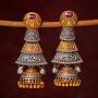 Aheli Dual Tone Indian Boho Oxidized Jhumka Jhumki Earrings Ethnic Wedding Party Tribal Fashion Jewelry for Women Girls