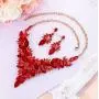 BriLove Womens Costume Fashion Crystal Multi Leaf Marquise Cluster Enamel Statement Necklace Dangle Earrings Set BriLove Womens Costume Fashion Crystal Multi Leaf Marquise Cluster Enamel Statement Necklace Dangle Earrings Set