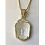 Iced Guanyin Tathagata Buddha White Jade Pendant Necklace 20'' Rope Chain Genuine Certified Grade A Jadeite Jade Hand Crafted, Jade Necklace, 14k Gold Filled Laughing Jade Buddha Necklace, Jade Medallion, Fast Prime Shipping