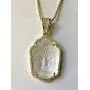 Iced Guanyin Tathagata Buddha White Jade Pendant Necklace 20'' Rope Chain Genuine Certified Grade A Jadeite Jade Hand Crafted, Jade Necklace, 14k Gold Filled Laughing Jade Buddha Necklace, Jade Medallion, Fast Prime Shipping