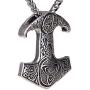 LANGHONG Legendry Nordic Viking Thors Hammer with Raven Necklace Jewelry Talisman
