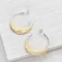 Silpada Good Vibes Crescent Hoop Earrings in Sterling Silver & Brass Silpada Good Vibes Crescent Hoop Earrings in Sterling Silver & Brass
