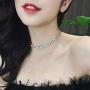 ROYAL AMOYY Clavicle Necklace, Alloy Choker Chain, Rhinestones Heart Necklace for Women and Girls