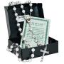 Catholic White Rosary Prayer Beaded Jerusalem Cross Crucifix Christ Jesus Necklace Decor with Holy Soil from Jerusalem for Auto Car for Men Women Religious Jewelry Pendant 20.5''
