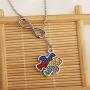 AKTAP Autism Awareness Jigsaw Necklace Autism Awareness Month Gift Asperger Awareness Jewelry Infinity Y Lariat Necklace for Autism Mom Autism Teacher Autistic Girl
