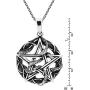 AeraVida Entwined Snake Star Pentagram .925 Sterling Silver Pendant Necklace