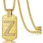 ETEVON Gold Initial Letter Necklace Pendant Chain Bling Alphabet Capital Personalized for Women Men Jewerly Gift for Birthday Girlfriend Boyfriend