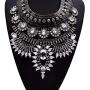 MJartoria Vintage Bohemian Ethnic Gypsy Rhinestone Bib Chunky Tassel Collar Festival Statement Necklace (style 13)