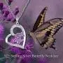 RMREWY Butterfly & Bee Necklace for Women 925 Sterling Silver Dainty Cute Butterfly Charm Jewelry Delicate Pendant Necklace Birthday Graduation Gift for Her Girlfriend Mom