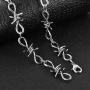 HZMAN Mens Punk Gothic Bike Alloy Barbed Wire Necklace 20 Inch