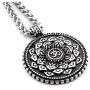 GUNGNEER Ohm Mandala Necklace Lotus Pendant Stainless Steel Meditation Strength Amulet Om Jewelry Gift Men Women