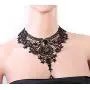 Charm.L Grace Black Lace Gothic Lolita Pendant Choker Necklace Wedding Halloween Accessories Charm.L Grace Black Lace Gothic Lolita Pendant Choker Necklace Wedding Halloween Accessories