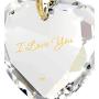 Tiny Heart Pendant Necklace 24k Gold Inscribed with I Love You on Crystal, 18'' Chain - NanoStyle Jewelry
