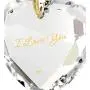 Tiny Heart Pendant Necklace 24k Gold Inscribed with I Love You on Crystal, 18'' Chain - NanoStyle Jewelry Tiny Heart Pendant Necklace 24k Gold Inscribed with I Love You on Crystal, 18'' Chain - NanoStyle Jewelry