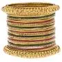 Efulgenz Boho Vintage Antique Gypsy Tribal Indian Oxidized Gold Plated Crystal Bracelets Bangle Set Jewelry