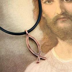 FORGIVEN JEWELRY Jesus Fish Large Ichthus Copper Necklace