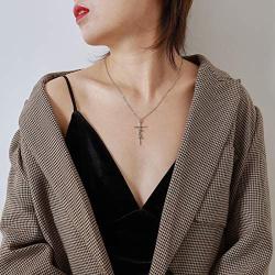 Lcherry Faith Cross Necklace S925 Sterilng Silver Faith Hope Belive Pendant Necklace Religious Jewelry for Women